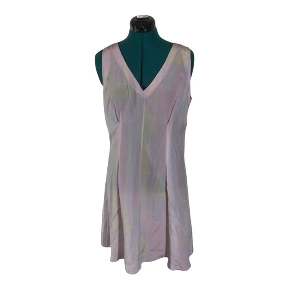Club Monaco Sleeveless 100% Silk Watercolor dress - Picture 4 of 10